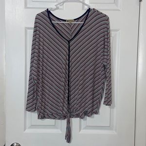 ID Ideology Women's Tie Front Top Gray Size X-Small